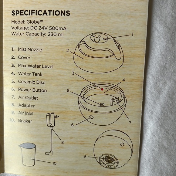 Ultrasonic Essential Oil Diffuser aromatherapy globe Guru Nanda - New - Picture 15 of 16